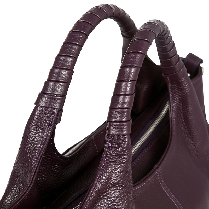Iswee Leather Purse for Women - Shoulder Bag, Cross Body Satchel, Tote & Top Handle Bags (Violet) - Image 3